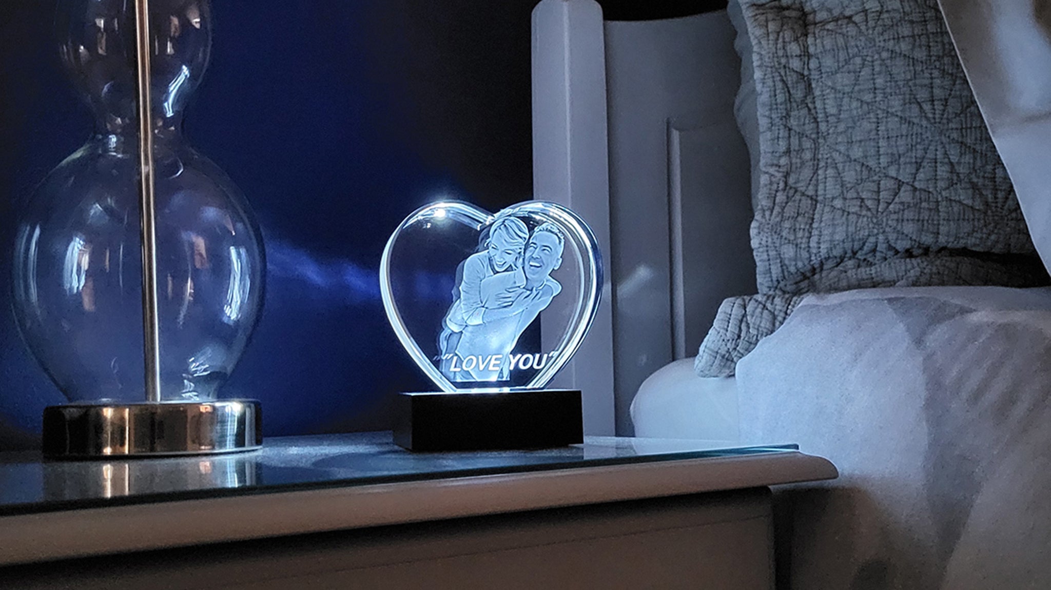 3D Crystal Photo Memory - Heart Shape - Forever-Always