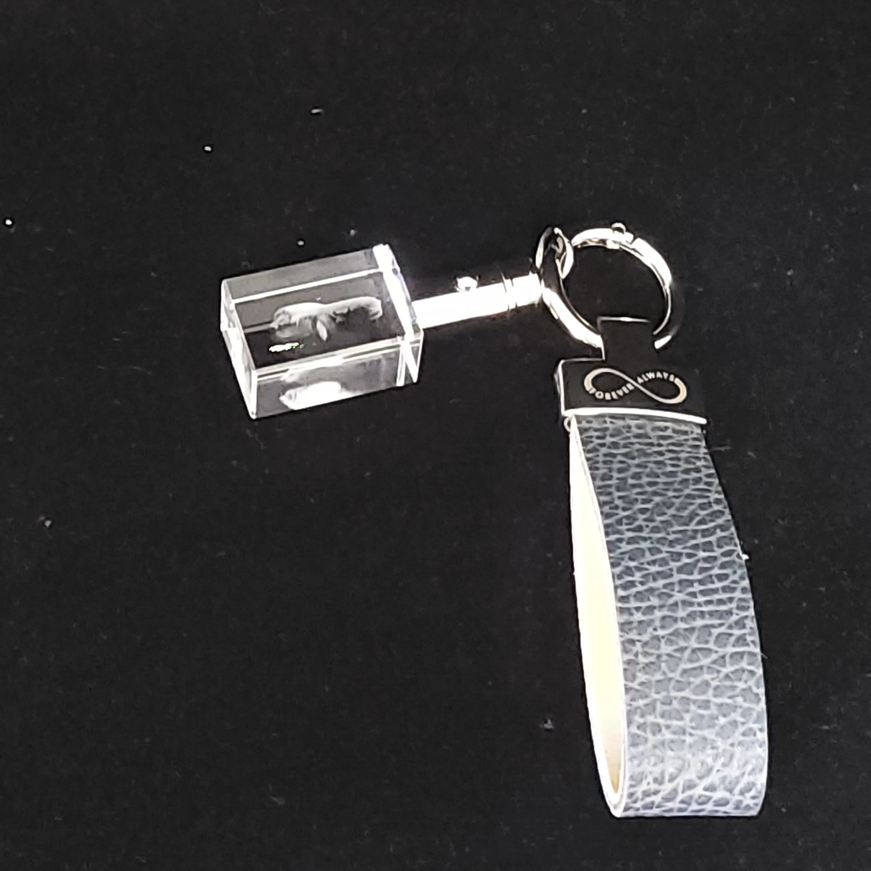 Personalized 3D Crystal Photo Rectangle and Heart Keyrings