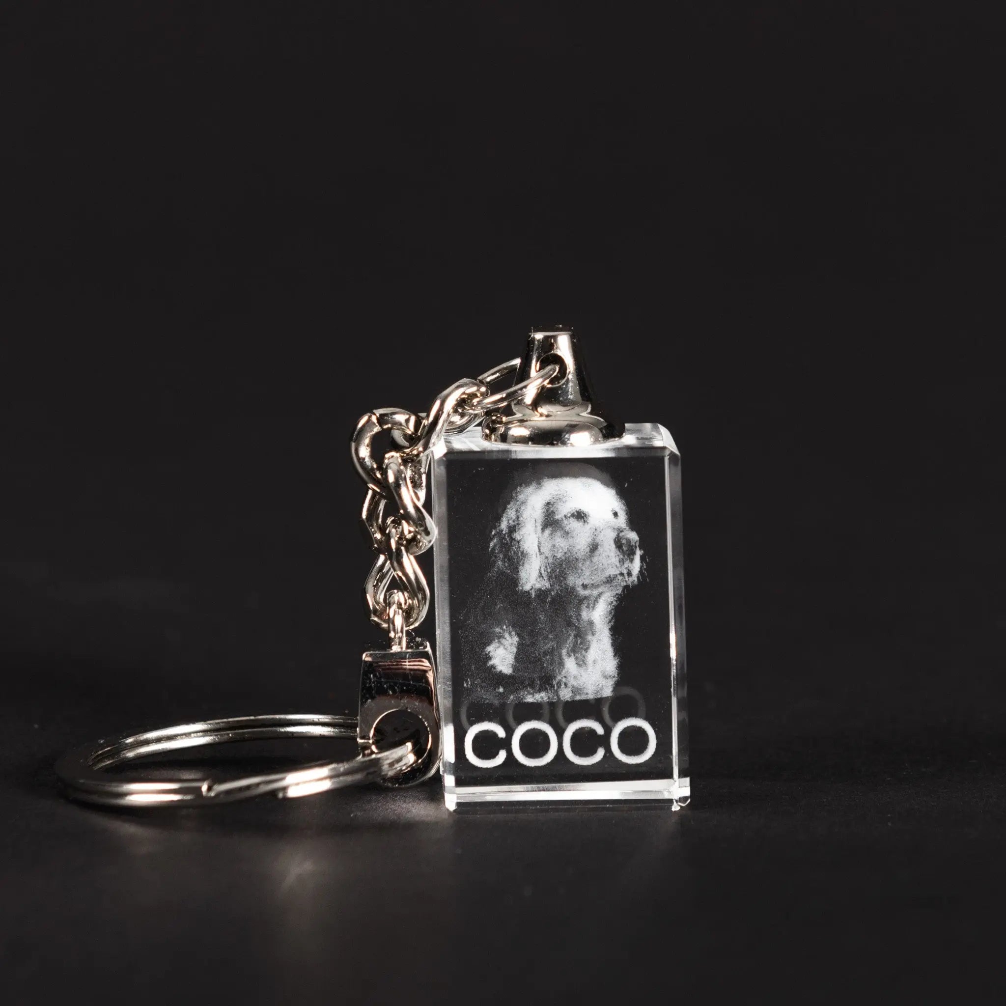 3D Crystal Photo Rectangle Keyring