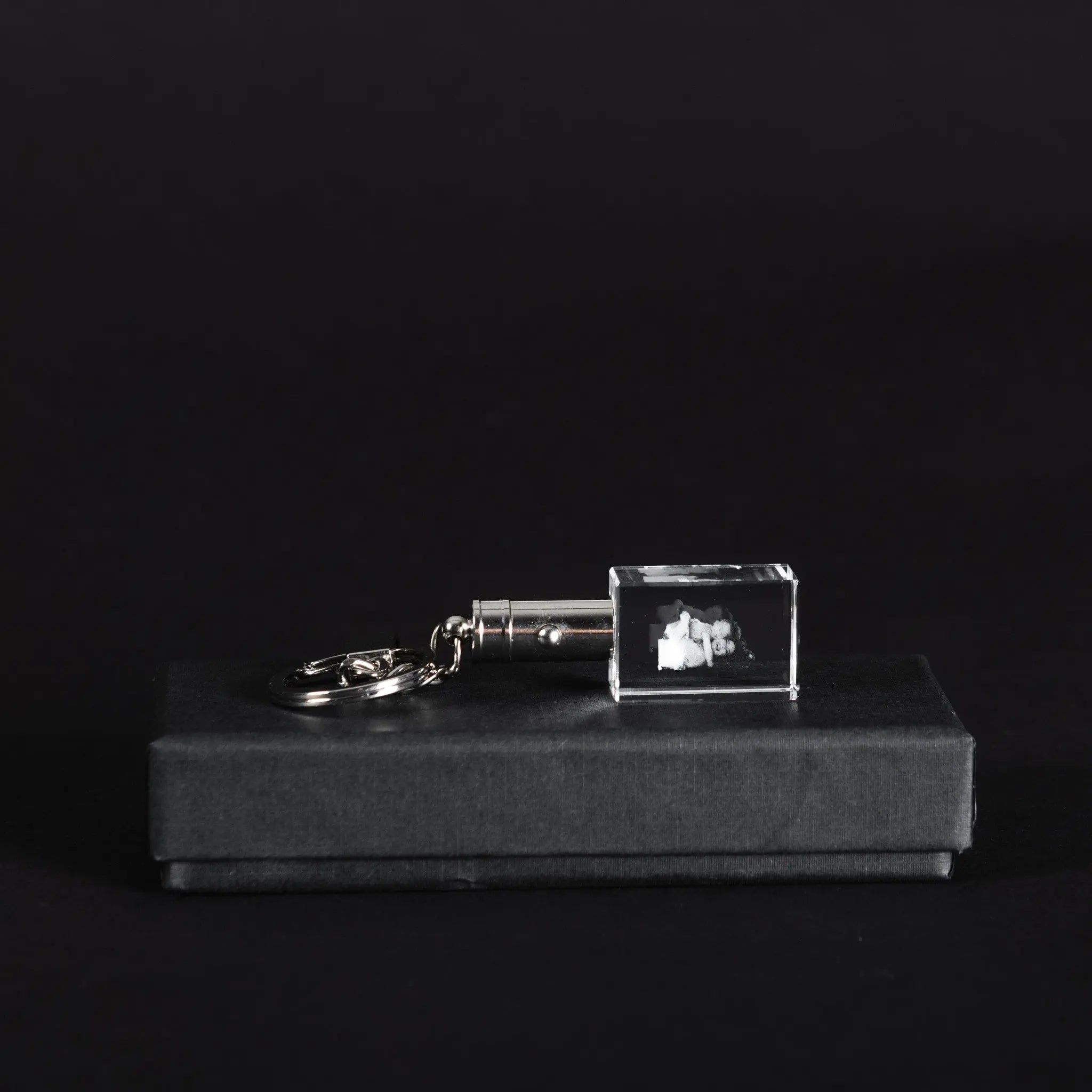 3D Crystal Photo Rectangle Keyring