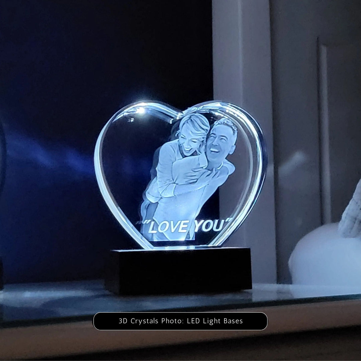 Personalised Heart Shaped 3D Photo Crystals