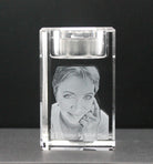 3d crystal memorial candle with a lady and the text I'll Always Be With You