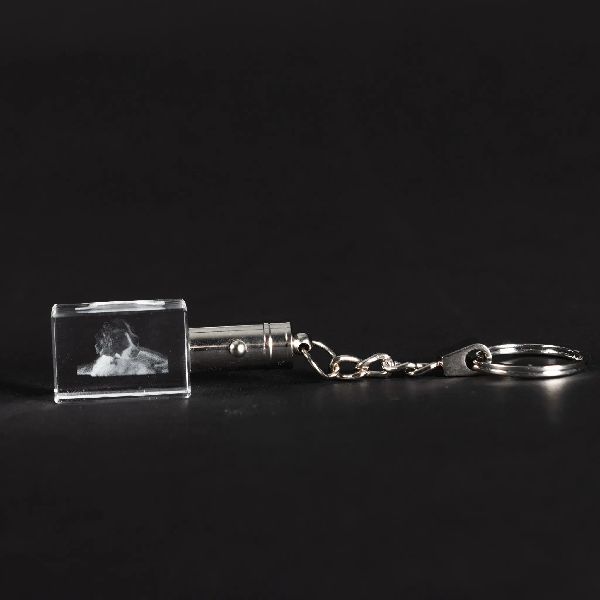 3D Crystal Photo Rectangle Keyring